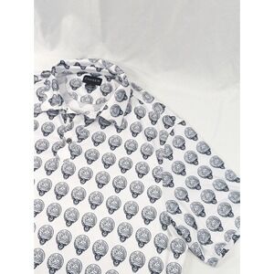 Chase 54 Men's Golf Polo Skull‎ Golf Ball Print All Over White Black Men's XL